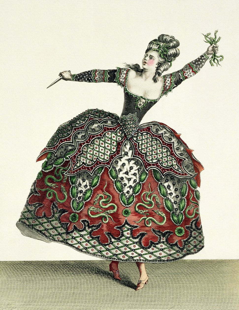 タウリスのイフィゲニアと他のいくつかのオペラの怒りの衣装、ルネガイヤール（c.1710-90）c.1780の彫刻 作： ジャン・バプティスト・マーティン