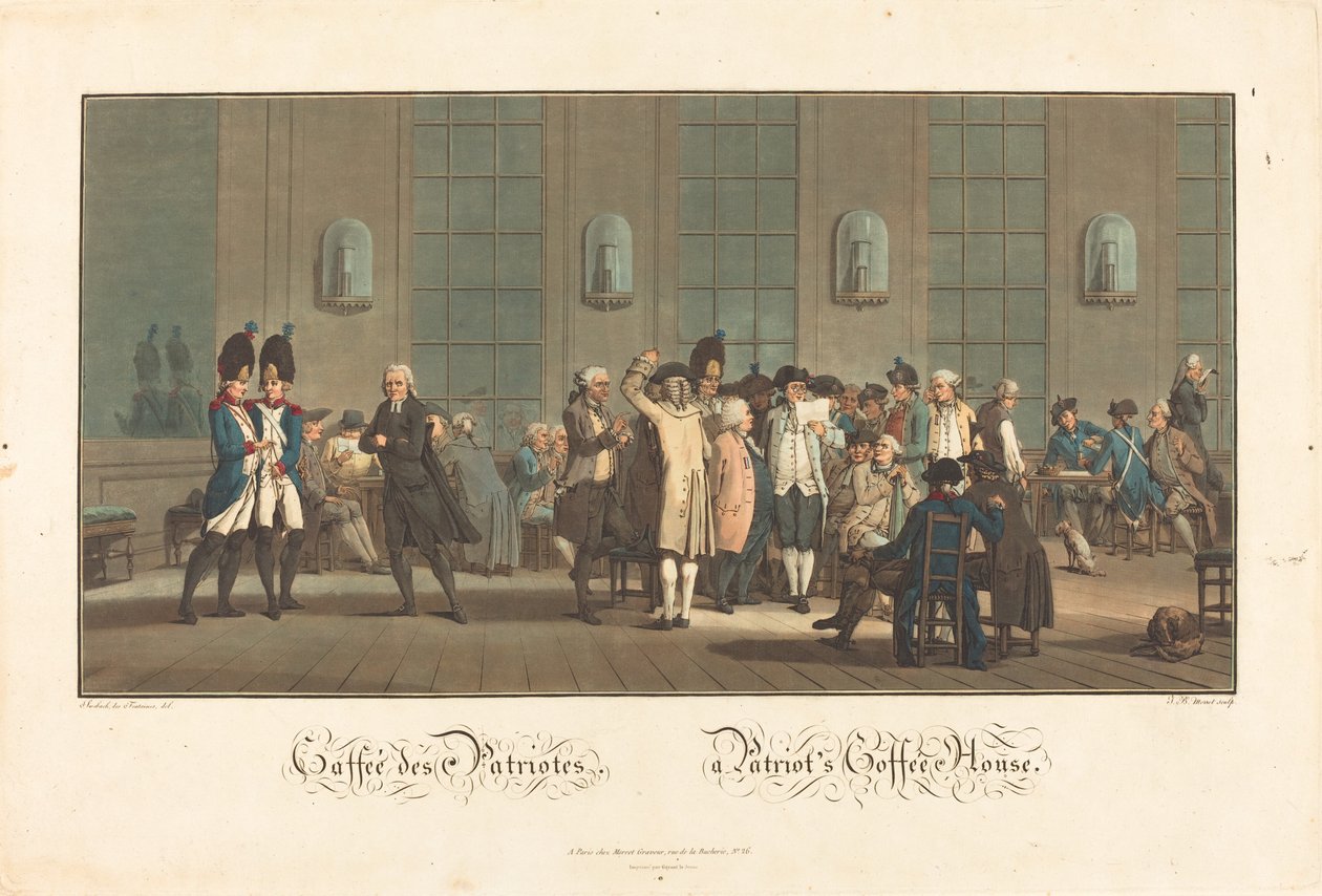 Café des Patriotes - パトリオットのコーヒーハウス 作： JacquesFrançoisJosephSwebachDesfontainesの後のJeanBaptiste Morret
