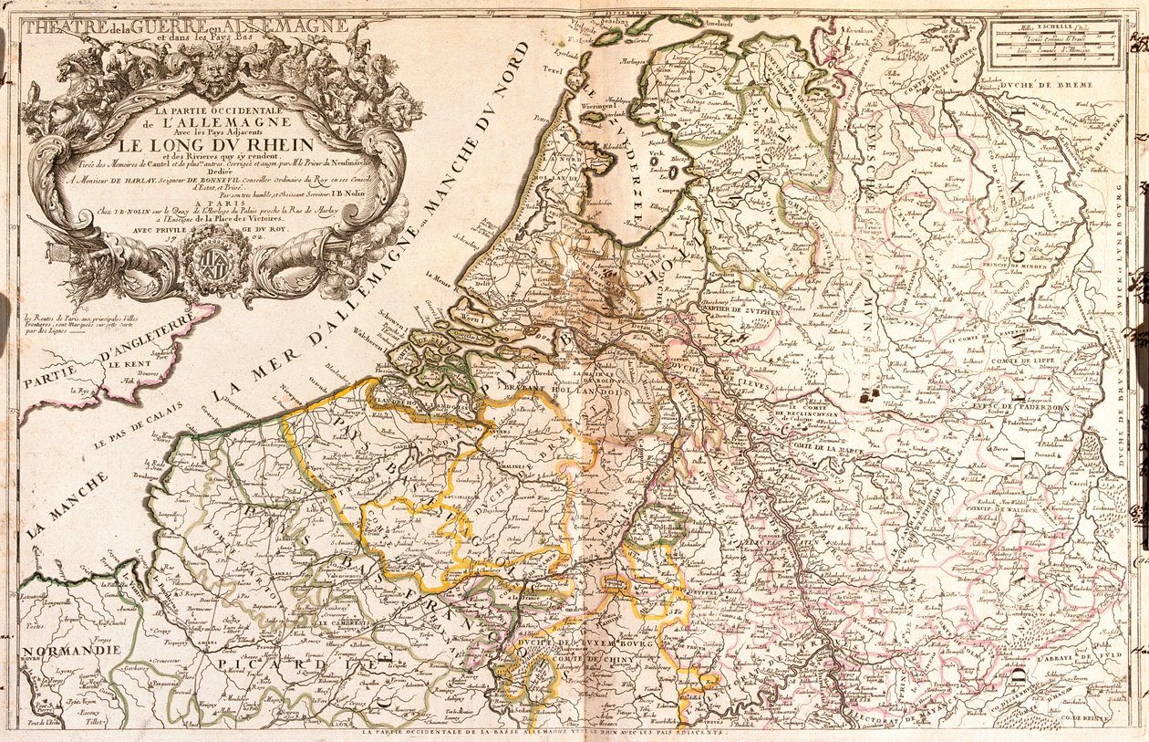 西ドイツとオランダの地図 作： ジャン・バプティスト・ノーリン