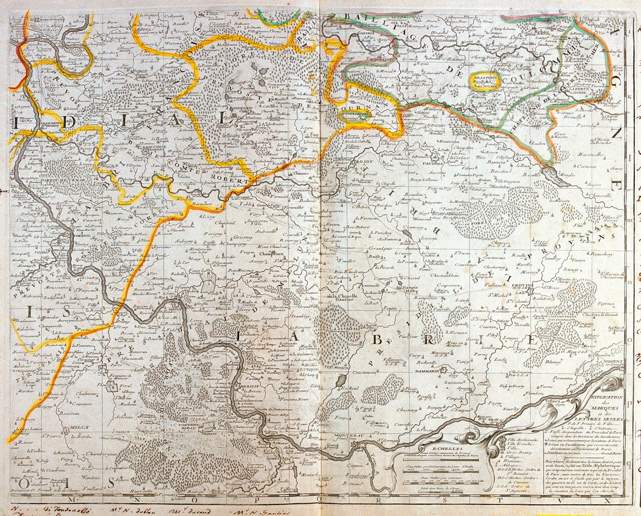 イル・ド・フランスの東側の地図 作： ジャン・バプティスト・ノーリン