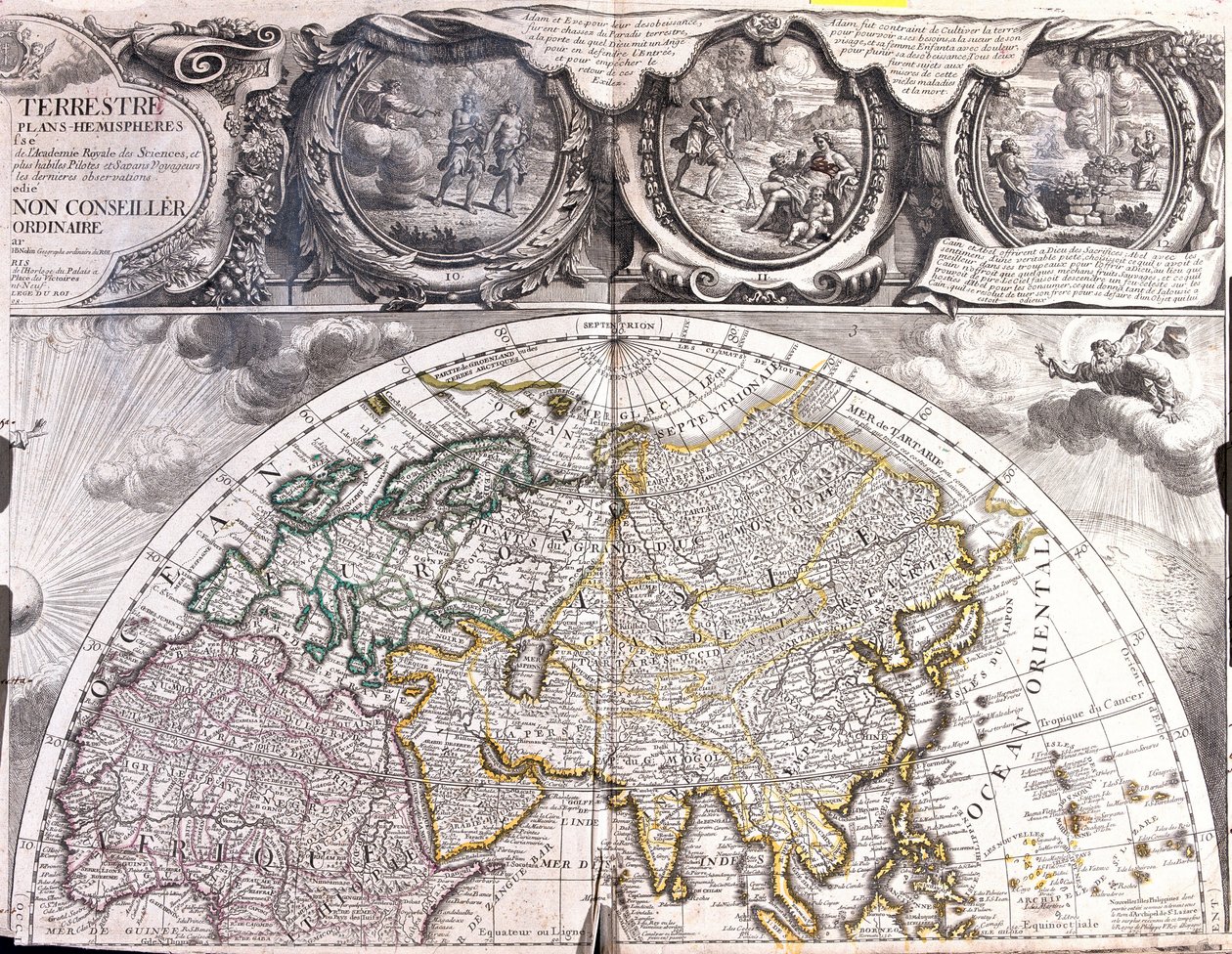 世界の北半球の地図 作： ジャン・バプティスト・ノーリン