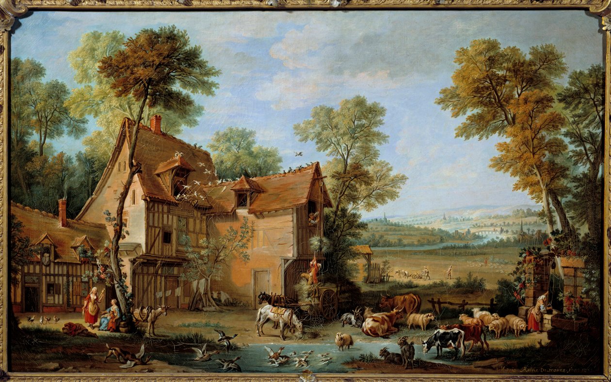 ジャン・バティスト・ウードリ（1686-1755）の「La ferme Peinture」 1753年 作： ジャン・バプティスト・オードリー