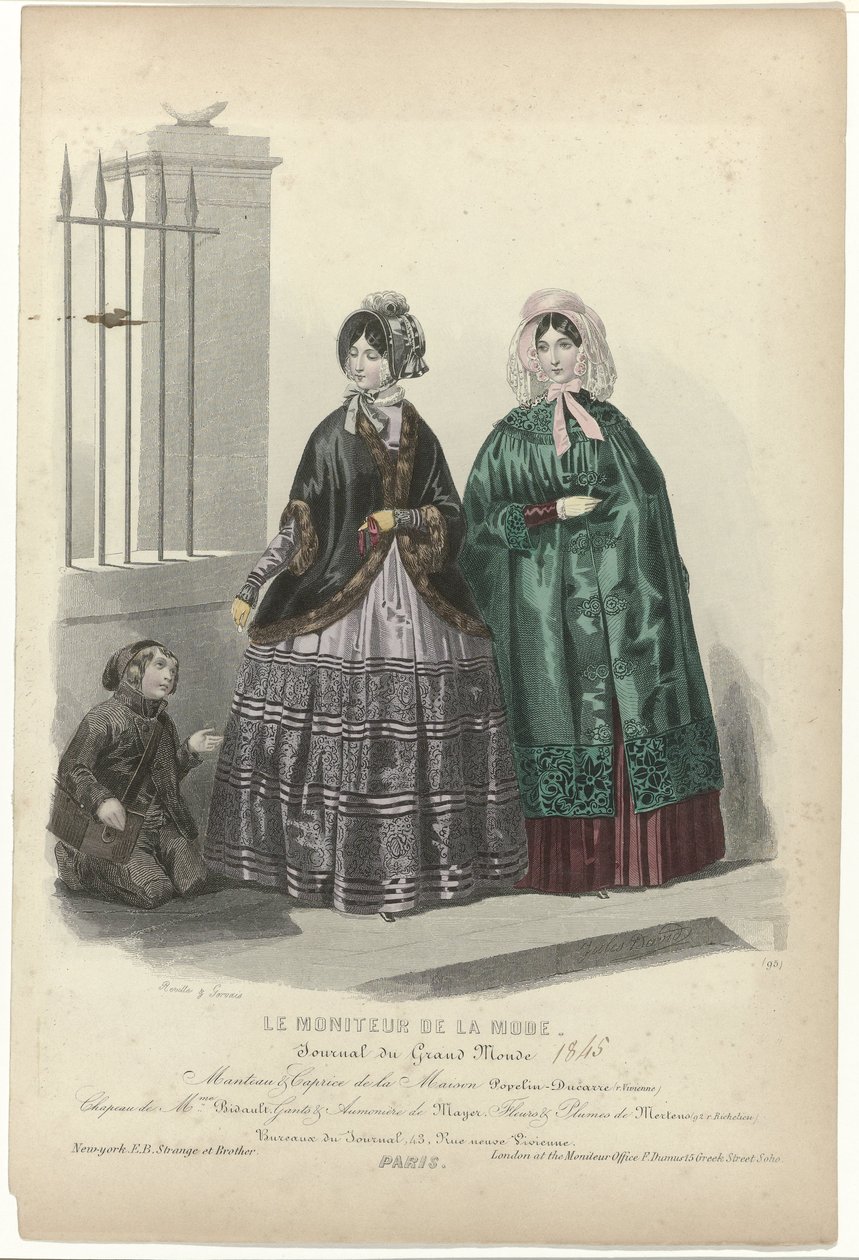 Le Moniteur de la Mode、1845、No. 95: (...) のコートとカプリス 作： ジャン・バプティスト・レヴィル
