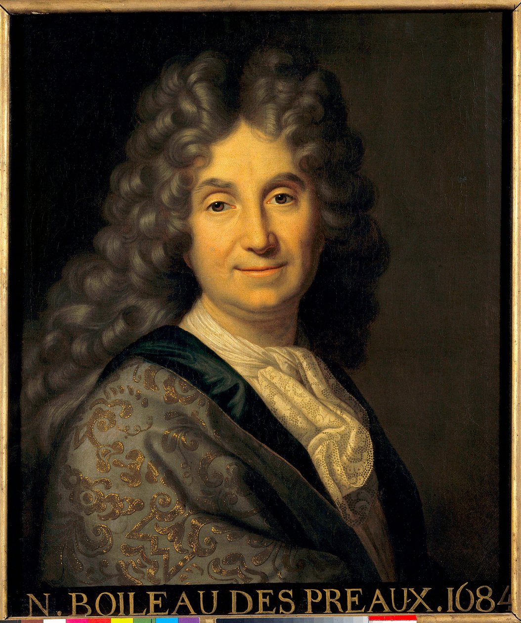 ニコラ・ボワロー・デプレオ(Boileau-Despreaux)(1636-1711)の肖像 - ジャン・バティスト・サンテール(1651-1717)の絵画 作： ジャン・バプティスト・サンテール