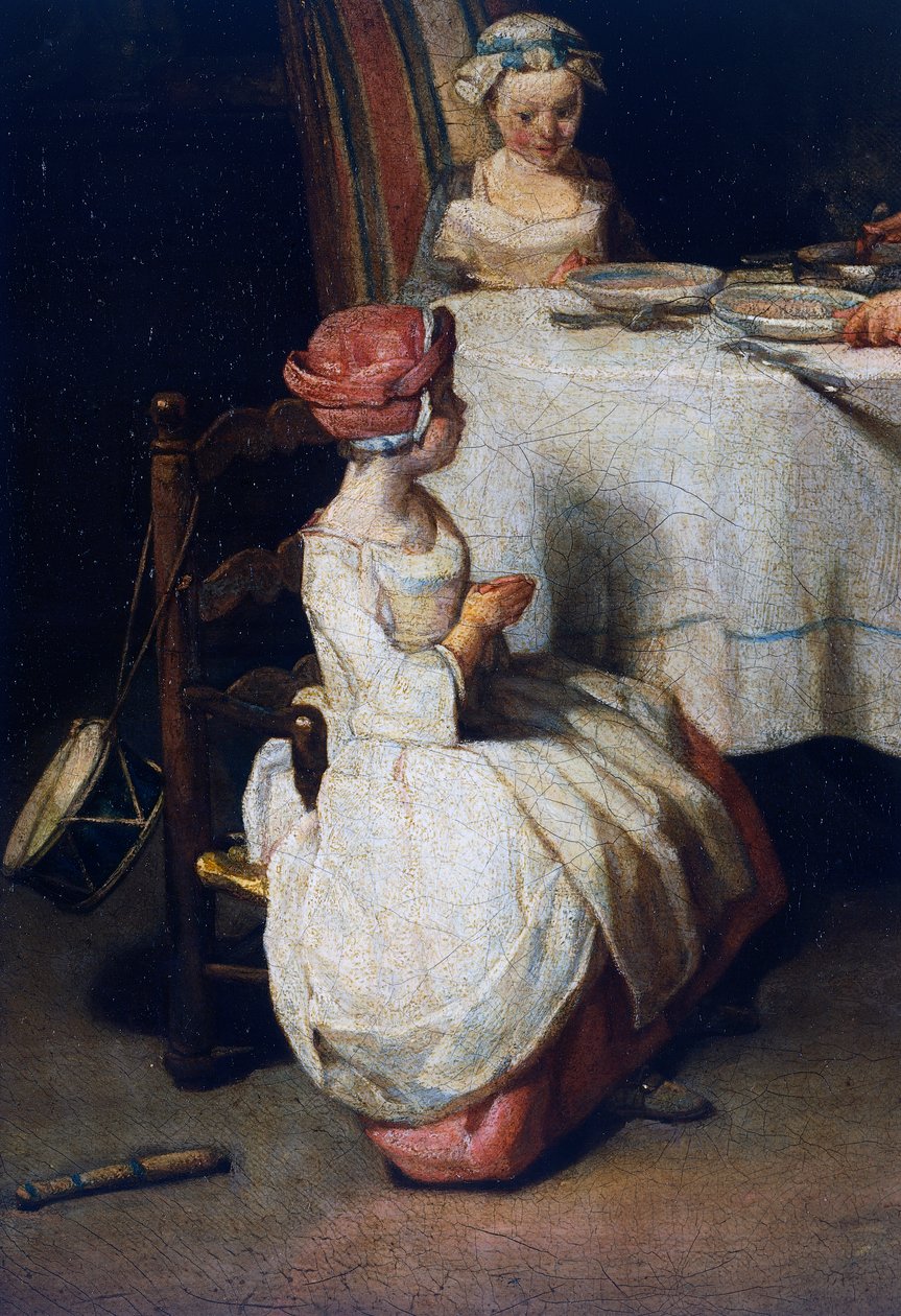 Le Benedicite, c.1740, detail (油彩・キャンバス) 作： ジャン・バプティスト・シメオン・シャルダン
