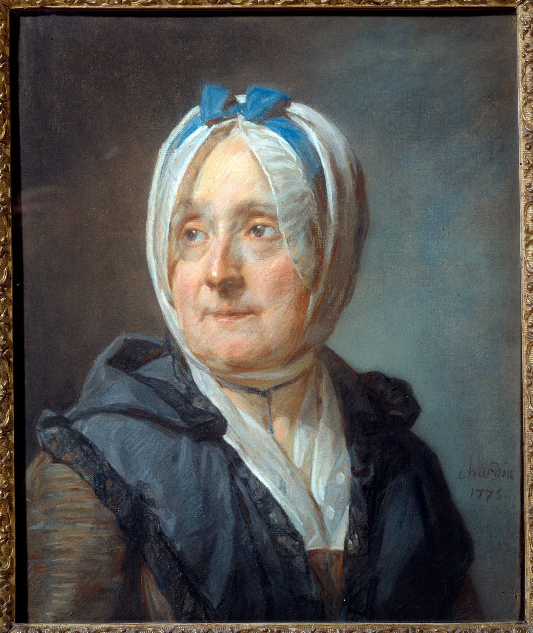肖像画　パステル画 シャルダン夫人の肖像 フランソワーズ・マルグリット・プジェ（1707