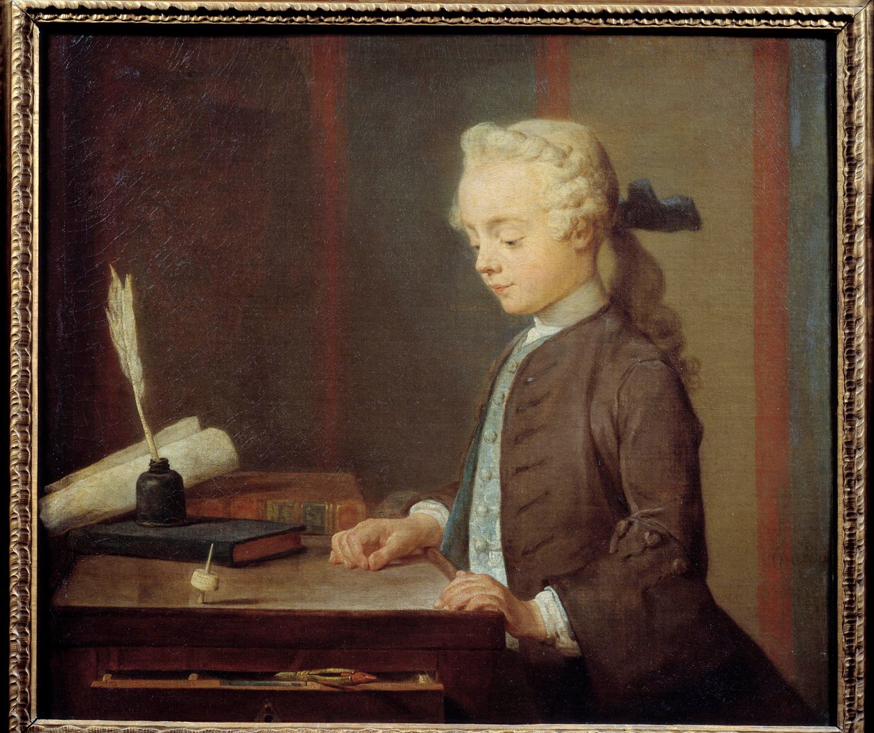 トトンの子供オーギュスト・ガブリエル・ゴデフロイ（1728-1813） トトンをする子供、4つの顔があり、コマのように回転する。ジャン・バティスト・シメオン・シャルダン（1699-1779）による絵画 1738年。寸法0.67×0.76メートル。 作： ジャン・バプティスト・シメオン・シャルダン