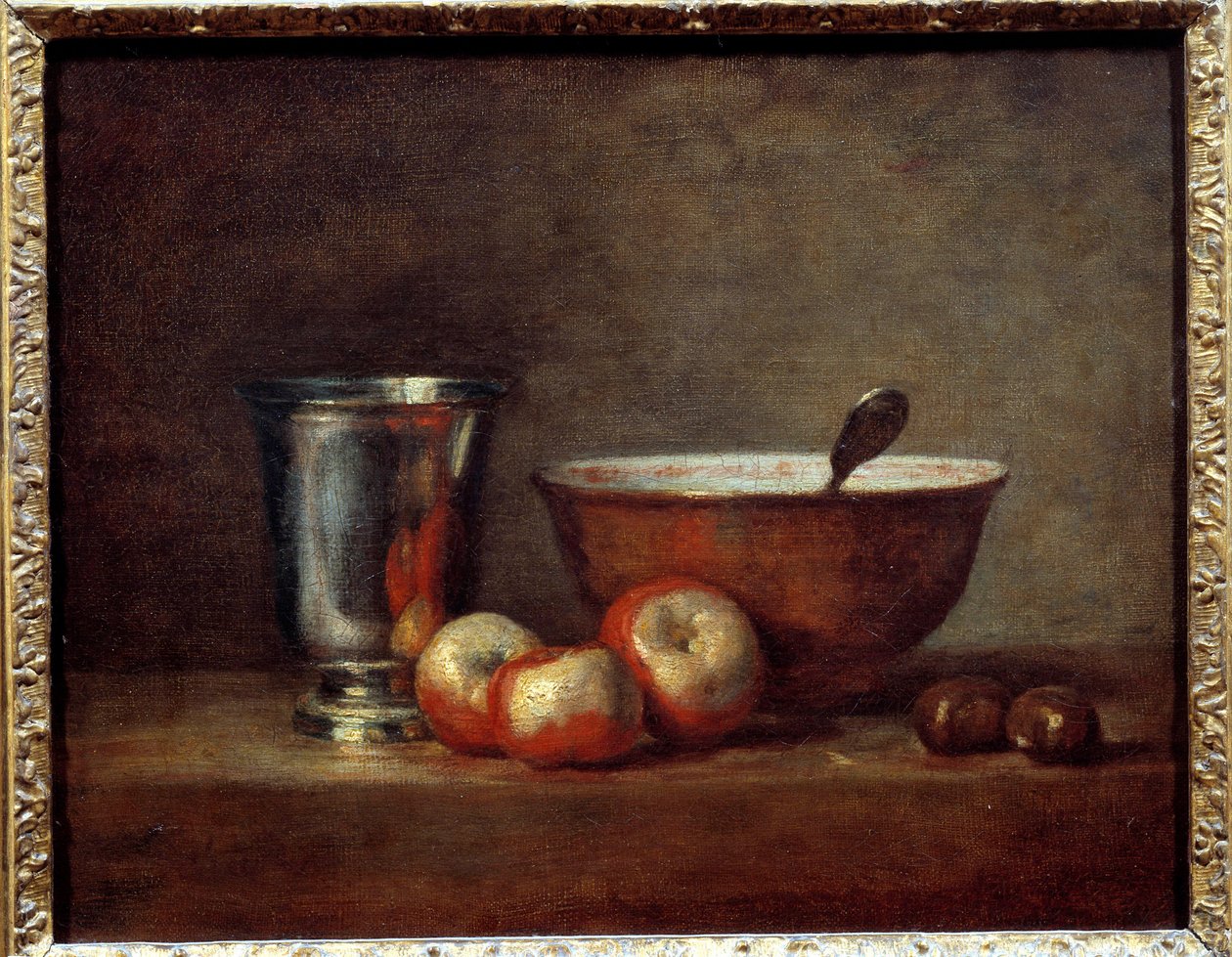銀の杯」。ジャン・バティスト・シメオン・シャルダン（1699-1779）の絵画 作： ジャン・バプティスト・シメオン・シャルダン