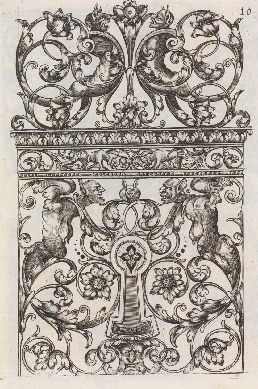 Diverses Pieces de Serruriers」、11ページ目の長方形、1663年頃。 作： ジャン・ベライン