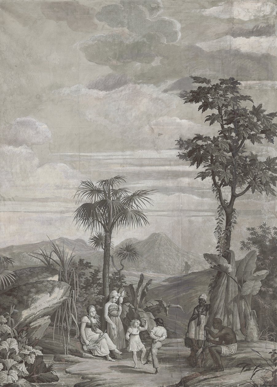 The Children Dance、シリーズ「Paul et Virginie」の壁紙パネル、Dufour＆Cie、c.1823 作： ジャン・ブロック