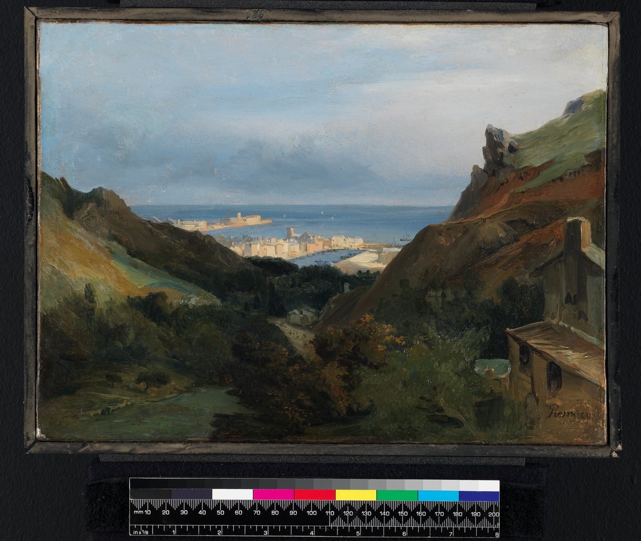 1875年以前の、港を望むイタリアの風景 作： ジャン・シャルル・ジョセフ・レモンド
