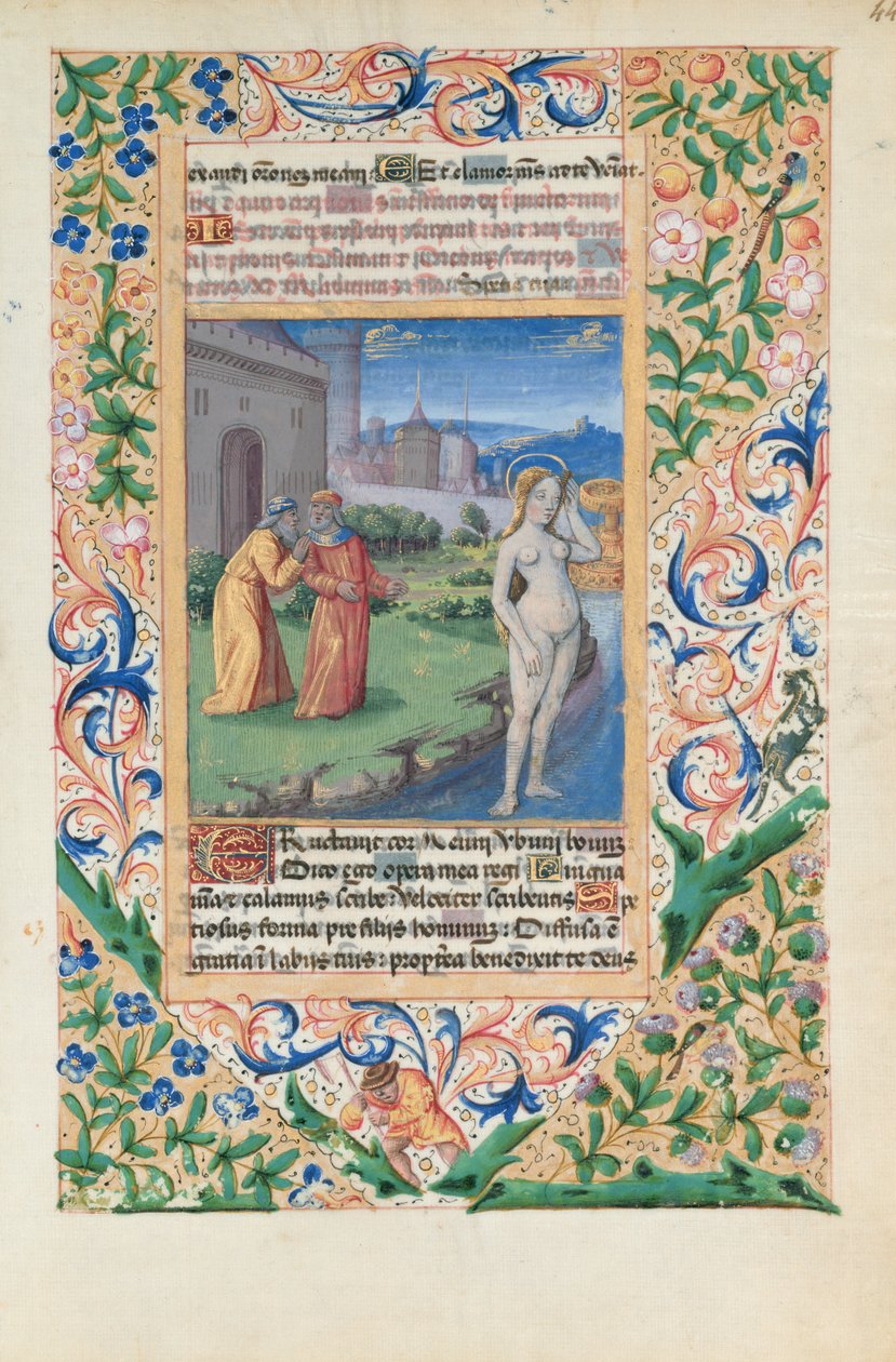 ラットさんQvI126 f.44 Susannah and the Elders、from the Book of Hours of Louis d&39;Orleans、1469 作： ジャン・コロンブ