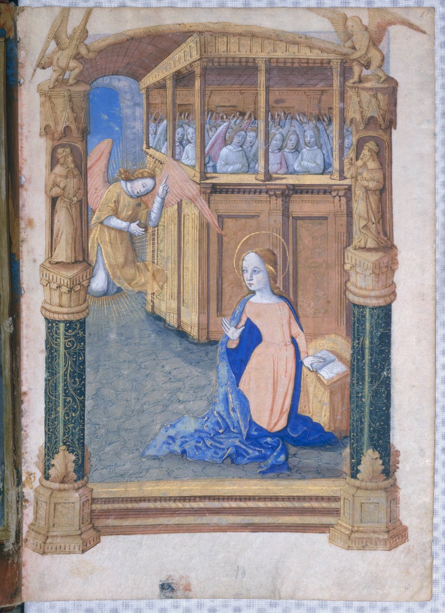 ラットさんQvI126 fol.12v受胎告知、「ルイドルレアンの時間の書」から、1490 作： ジャン・コロンブ