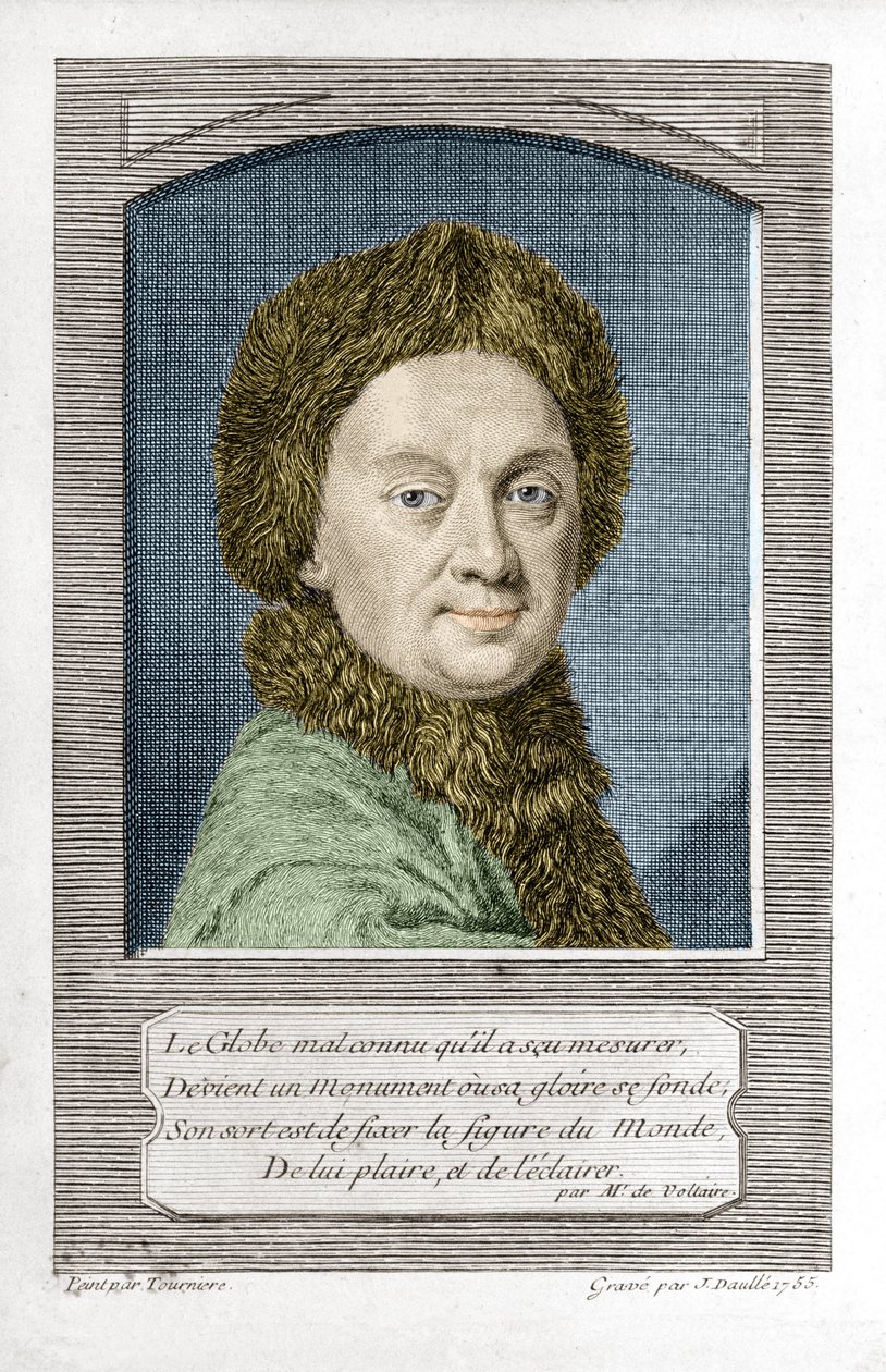 天文学者ピエール・ルイ・モロー・ド・モーペルチュワ（1698～1759）、1755年にJ・ドーレが彫ったもの 作： ジャン・ダウレ