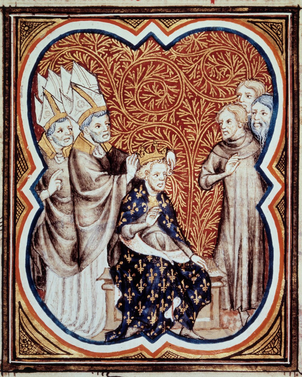 Le corre du roi Louis VI dit le Gros (1081-1137) ジャン・フーケ(1420-1481)の「フランス大年代記」からのミニチュア 15世紀 パリ、B.N. 作： ジャン・フーケ