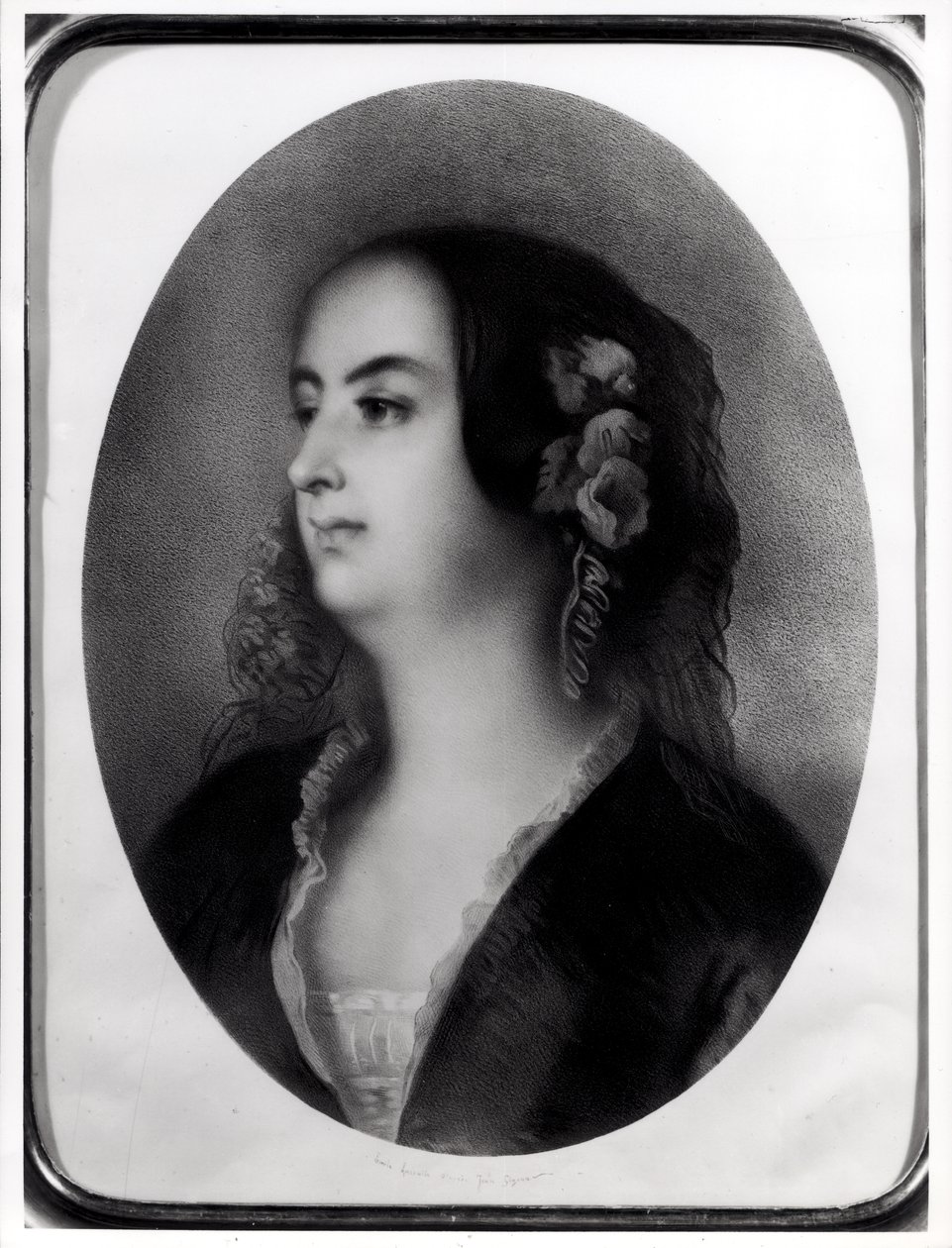 マダムハンスカ（1801-82）、エミールラサール（1813-71）による彫刻（リトグラフ） 作： ジャン・フランソワ・ジゴー