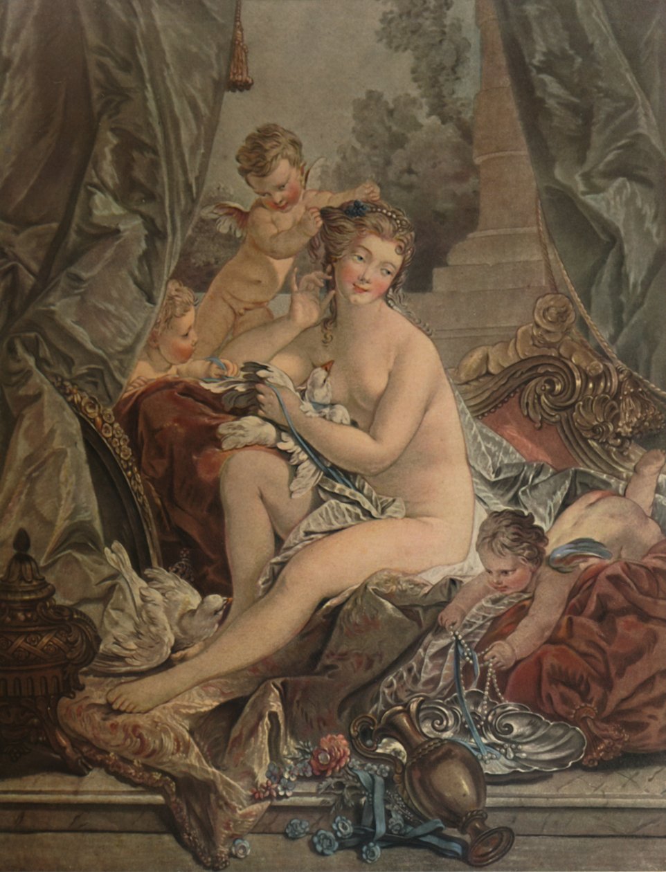 La Toilette De Venus、Venus Bathing、1783、1913 作： ジャン・フランソワ・ジャニネット