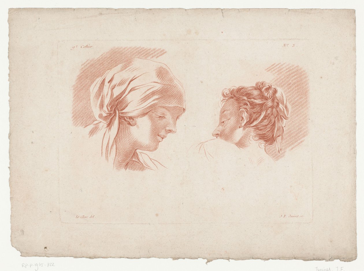 2 つの女性の頭 人体パーツを使った構図（シリーズタイトル） IX Cahier de Principes du Dessin d