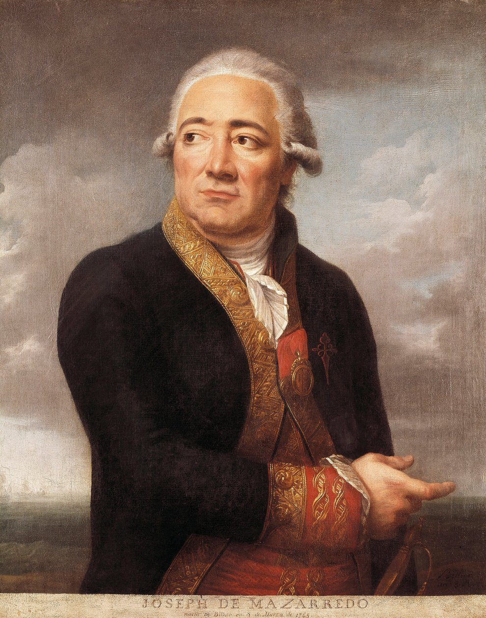 スペイン提督ホセ・デ・マザレド・サラザール（1745-1812）の肖像 ジャン・フランソワ・マリー・ベリエ（1745-1836）の絵画 1783年 マドリッド海軍博物館 作： ジャン・フランソワ・マリー・ベリエ