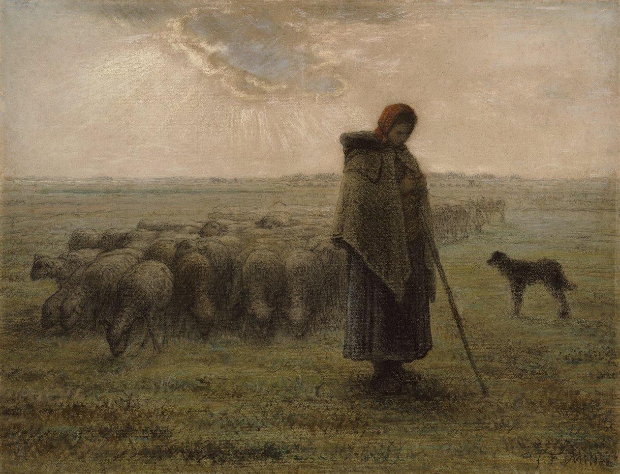 羊飼いと彼女の群れ、1862-63