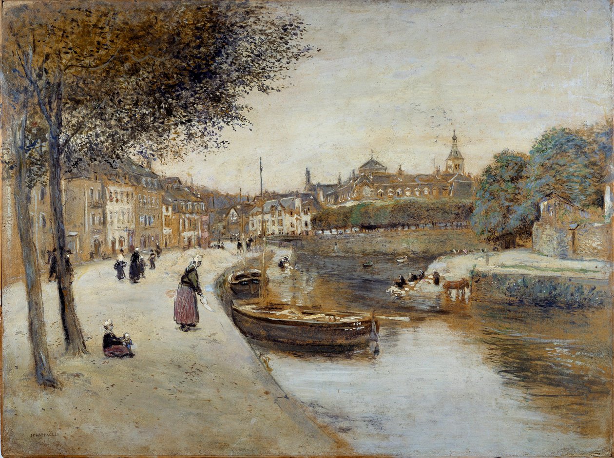 カンペールの運河 ジャン・フランソワ・ラファエリ(1850-1924)の絵画 20世紀ルアーブルのボザール美術館 作： ジャン・フランソワ・ラファエリ