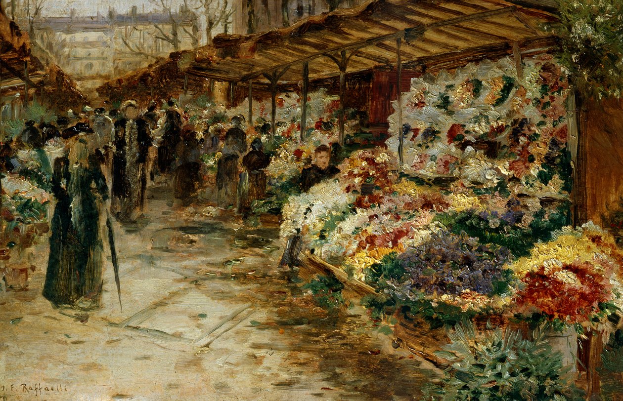 フラワーマーケット、1882年。 作： ジャン・フランソワ・ラファエリ
