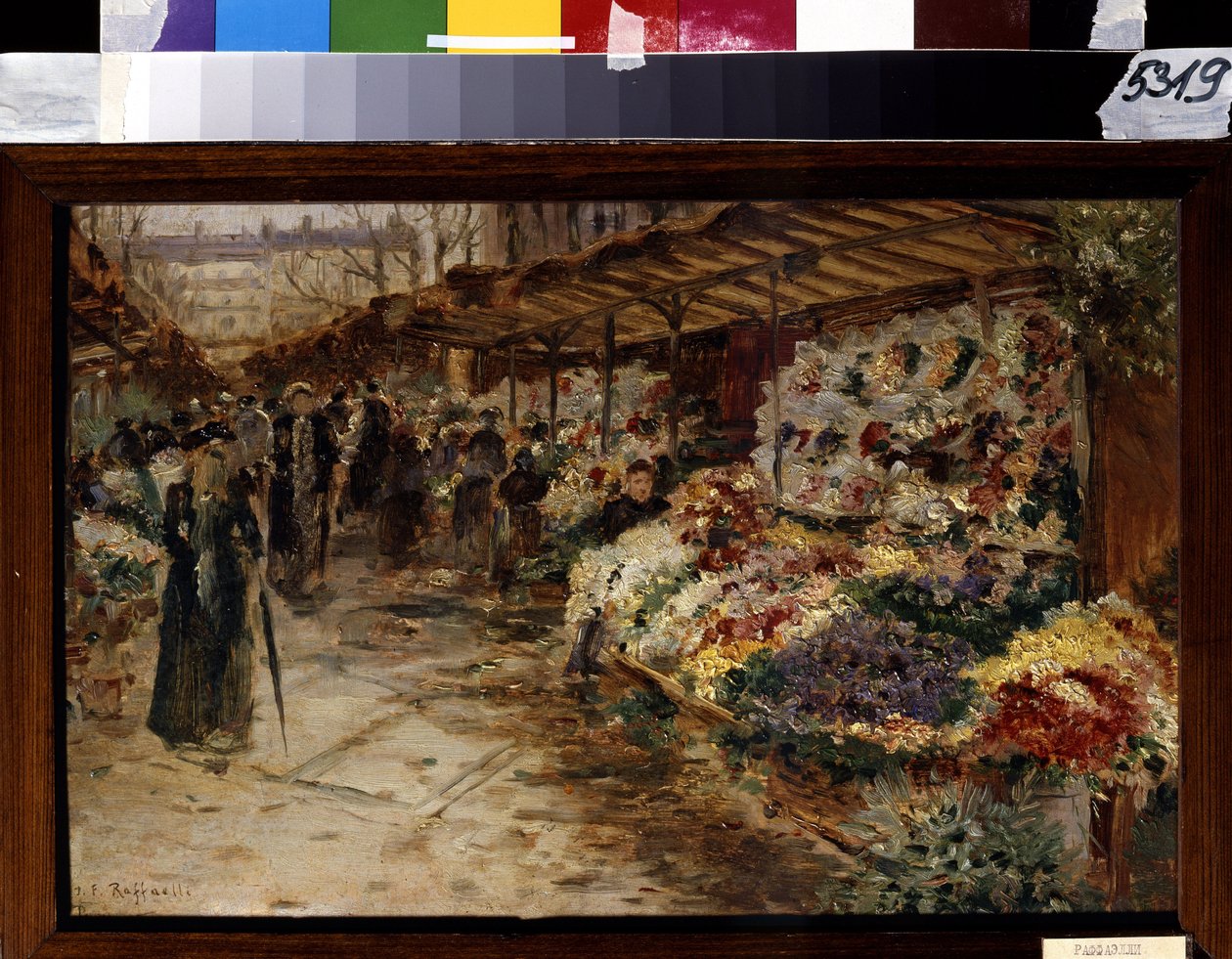 花市場。 ジャン フランソワ ラファエリ (1850-1924) の絵画 作： ジャン・フランソワ・ラファエリ