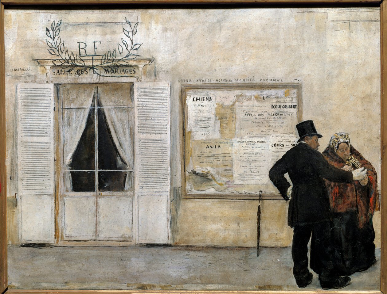 結婚式を待つ招待客たち ジャン・フランソワ・ラファエリ（1850-1924）の絵画 1884年以前、日0,525x0,685 m、パリ、オルセー美術館 - 結婚式の招待状。ジャン・フランソワ・ラファエリ(1850-1924)の絵画、20世紀。0.52×0.68m オルセー美術館、パ 作： ジャン・フランソワ・ラファエリ