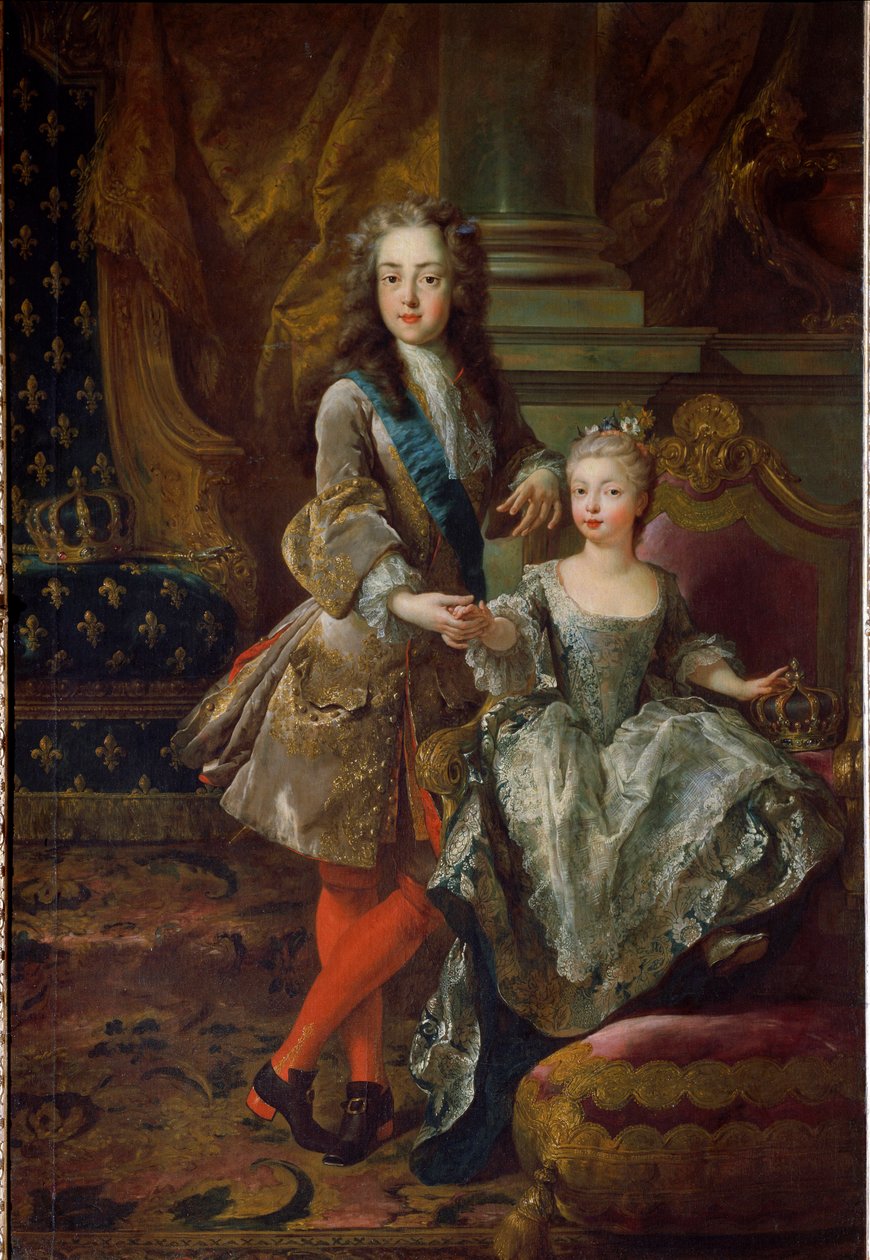 国王ルイ15世（1710-1774）と婚約者マリー・アンヌ・ヴィクトワール（1718-1781）（スペインのフィリップ5世の娘）の肖像 ジャン・フランソワ・ドゥ・トロイ（1679-1752）による絵画 1724年頃 フィレンツェ、ピッティ宮 作： ジャン・フランソワ・ド・トロイ