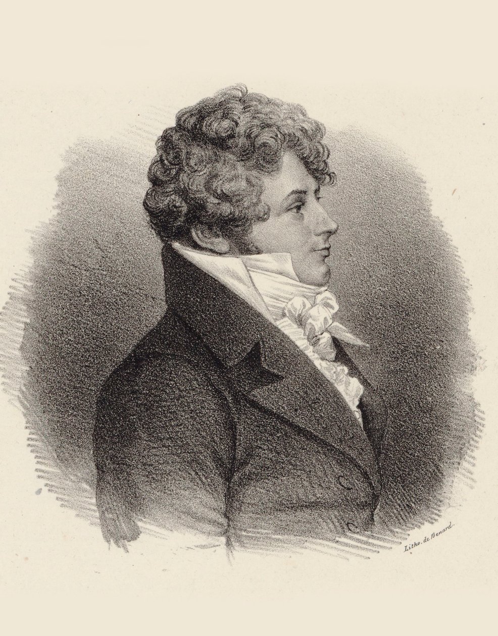 ピアニスト兼作曲家のダニエル・スタイベルト（Daniel Steibelt）1765-1823 , 1834の肖像。 作： ジャン・フランソワ・ベナール