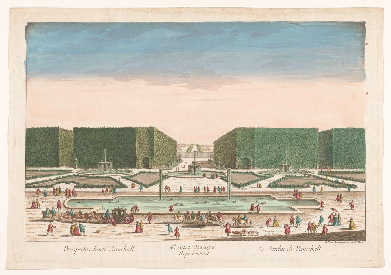 Gezicht op Vauxhall Gardens te London 76日。 ボクスホール ガーデンを表す光学ビュー (オブジェクトのタイトル) 作： ジャン・フランソワ・ドーモン