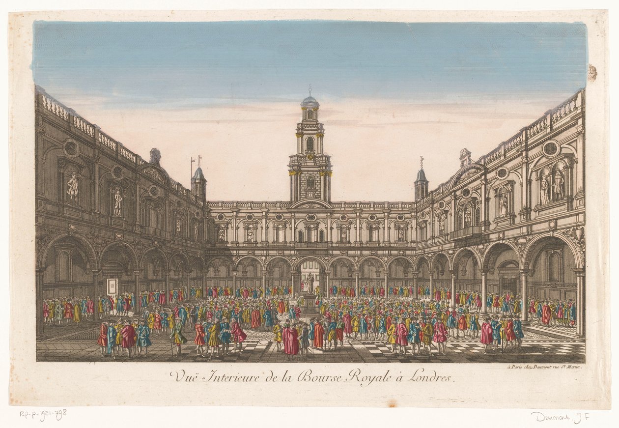 ロンドンの王立取引所の内部の眺め Vuë interieure de la Bourse Royale à Londres (オブジェクトのタイトル) 作： ジャン・フランソワ・ドーモン