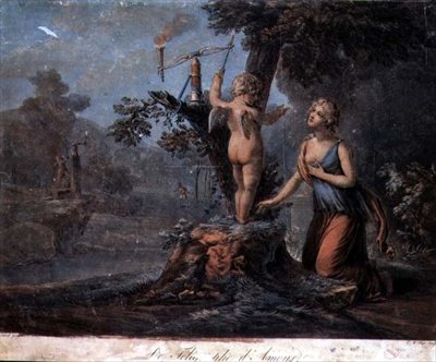 ピエール・ミシェル・アリックス（1762-1817）による「愛の紋章」（カラー・エングレービング） 作： ジャン・フレデリック（後）シャル