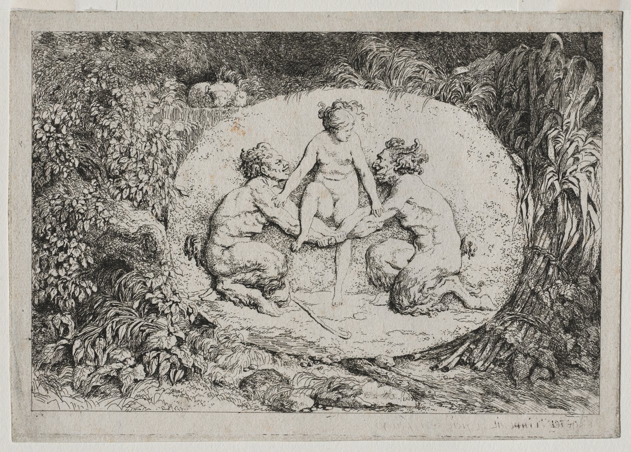 Bacchanales：Nymph Supported by Two Satyrs、1763 作： ジャン・ホノレ・フラゴナール