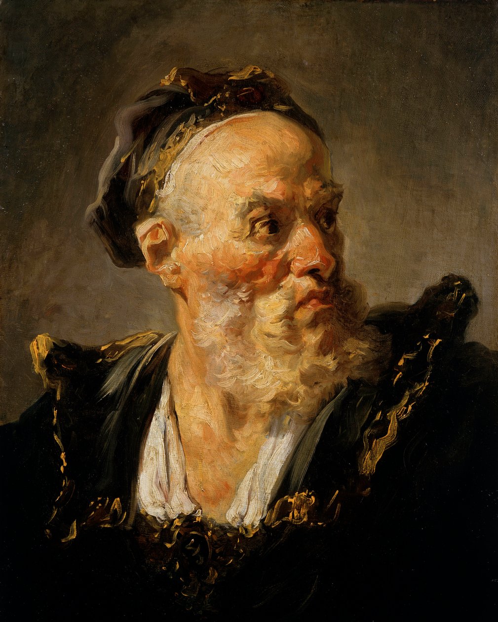 老人の頭部 ジャン・オノレ・フラゴナール（1732-1806）の絵画 18世紀 パリ、ジャックマール美術館 アンドレ 作： ジャン・ホノレ・フラゴナール
