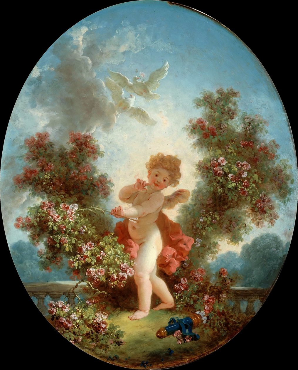 センチネルとしてのキューピッド、c。 1780年。 作： ジャン・ホノレ・フラゴナール