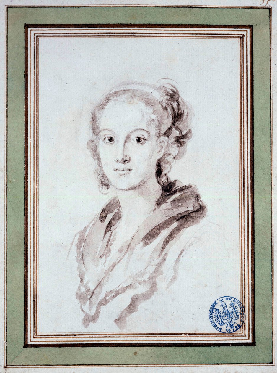 マルグリット・ジェラール（1767-1837）の肖像 フランスの画家、フラゴナールの義姉 ジャン・オノレ・フラゴナール（1732-1806）の水彩画 1800年頃 ブザンソン美術館蔵 作： ジャン・ホノレ・フラゴナール