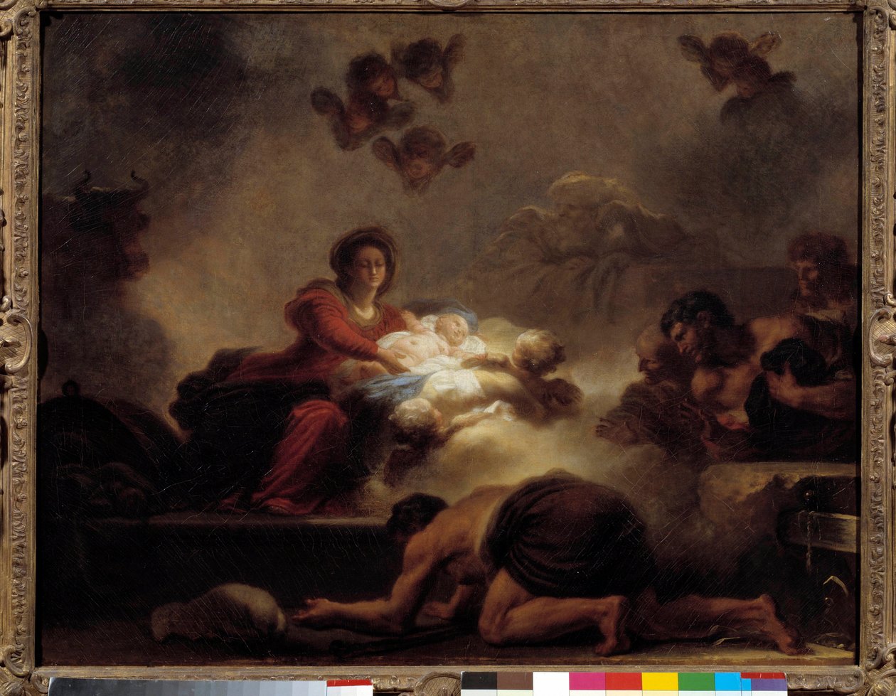 羊飼いの賛美 ジャン＝オノレ・フラゴナール（1732-1806）の絵画。18世紀の作品。縮小。0.73×0.93メートル。 作： ジャン・ホノレ・フラゴナール