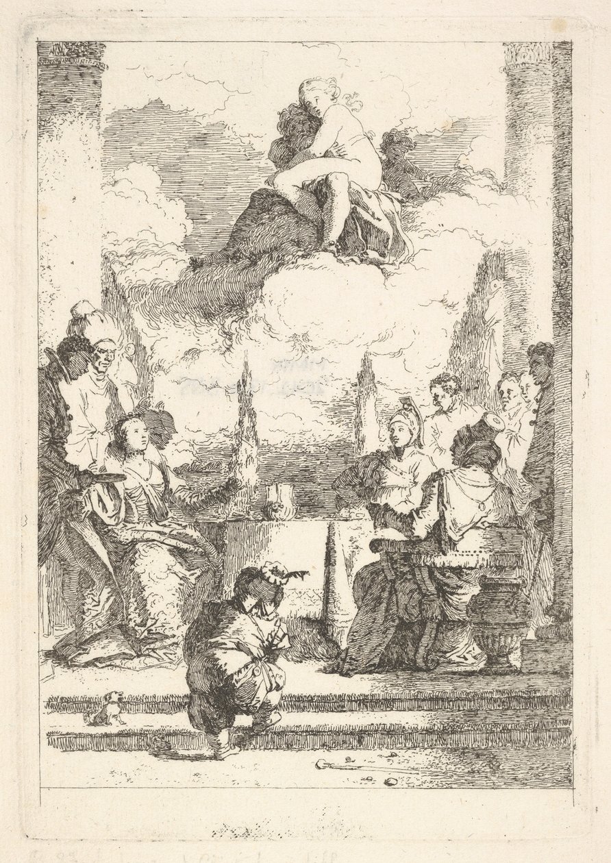 アンソニーとクレオパトラの晩餐会、ca. 1764年。 作： ジャン・ホノレ・フラゴナール
