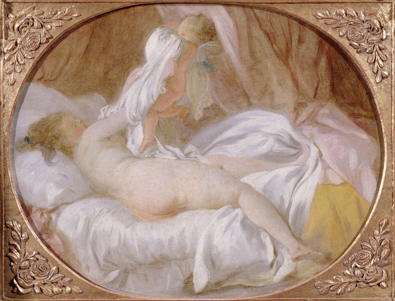 1778年より前のシュミーズの削除または女性の脱衣 作： ジャン・ホノレ・フラゴナール