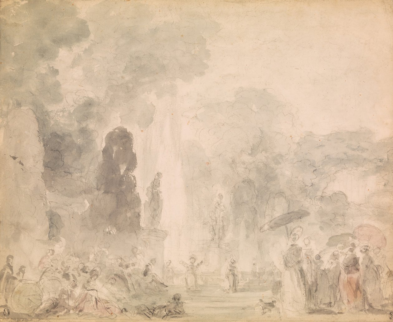 公園の眺め、1770 年代後半。 作： ジャン・ホノレ・フラゴナール