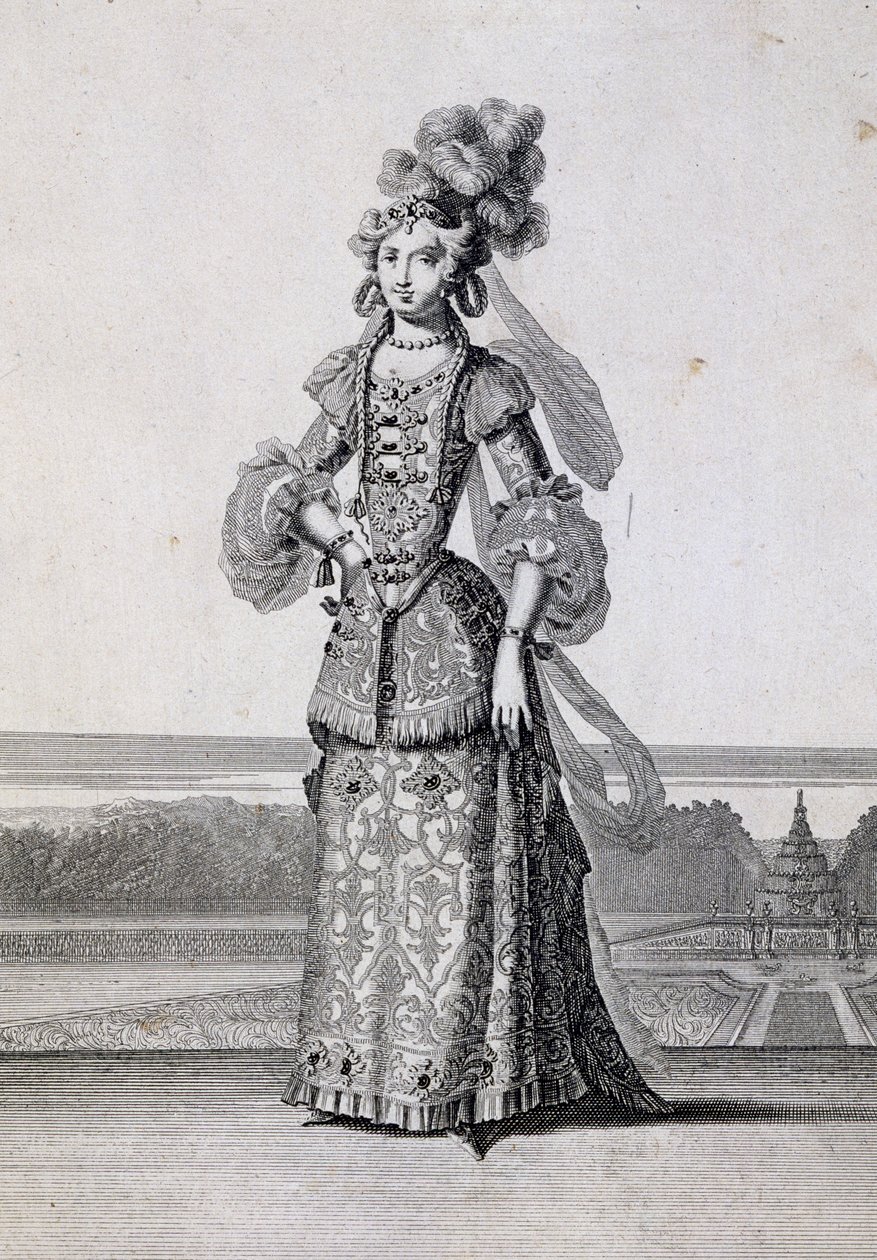 女性のバレエ衣装、ジャン・ベラン・ザ・エルダー（1637-1711）の彫刻、フランス 作： ジャン・ベラン
