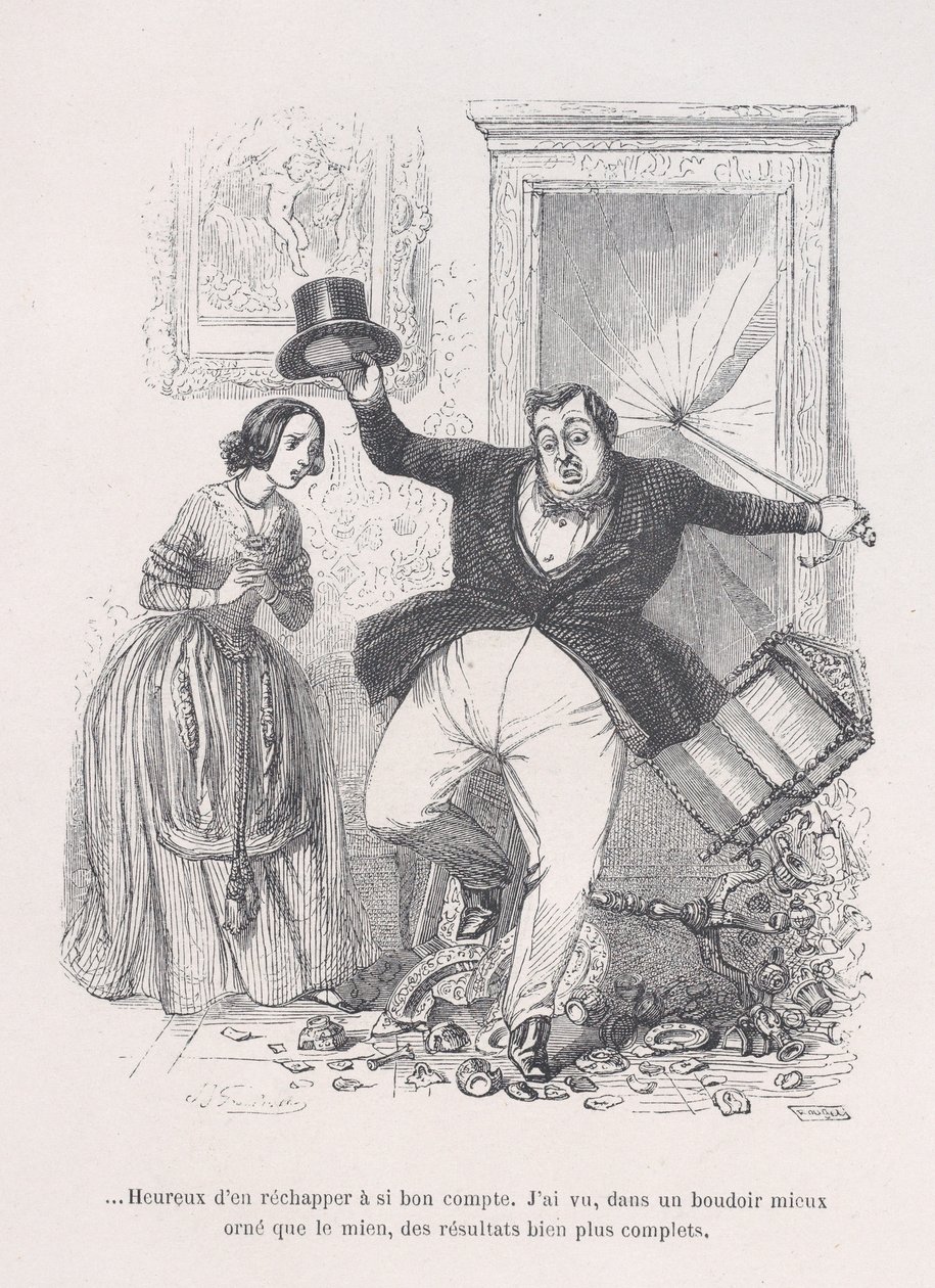 ...こんなに安く買えて幸せです。 1843年、人間の生活の小さな悲惨さから。 作： ジャン・イグナス・イシドール・ジェラール