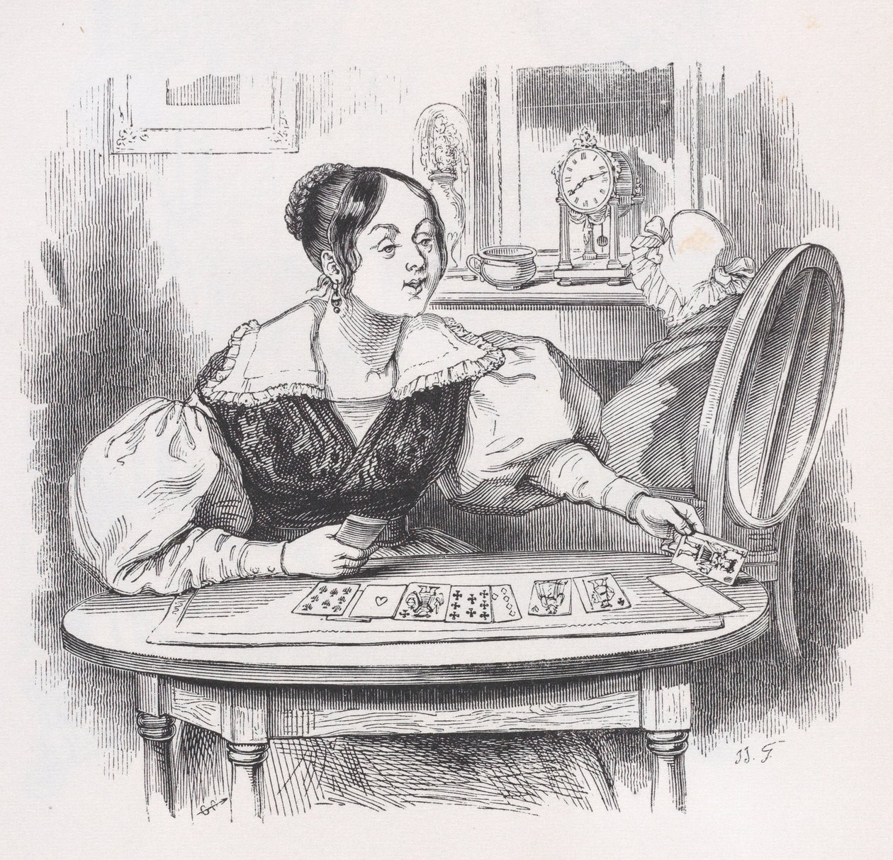 ベランジェ全集』（1836年）に収録されているカードです。 作： ジャン・イグナス・イシドール・ジェラール
