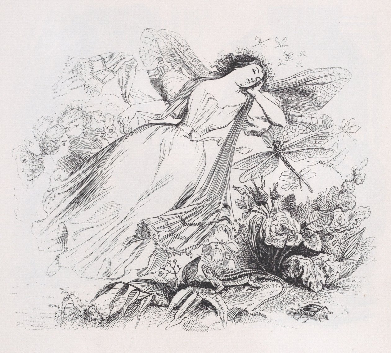 ベランジェ全集（1836年）より「シルフ」。 作： ジャン・イグナス・イシドール・ジェラール