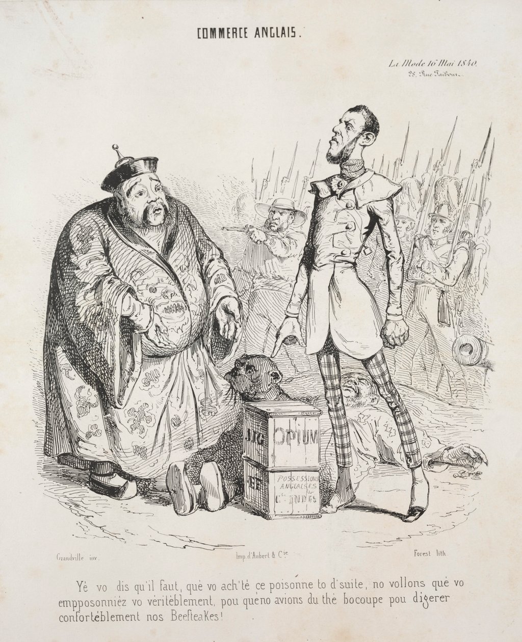 英語の貿易。 Yévoは、この毒をdsuite ...、1840年に購入する必要があると言っています。 作： ジャン＝ジャック・グランヴィル
