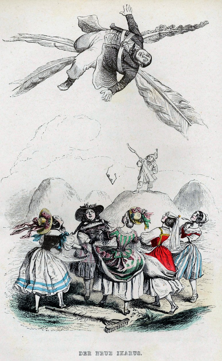 新しいイカロス、1840 年代。 作： ジャン＝ジャック・グランヴィル