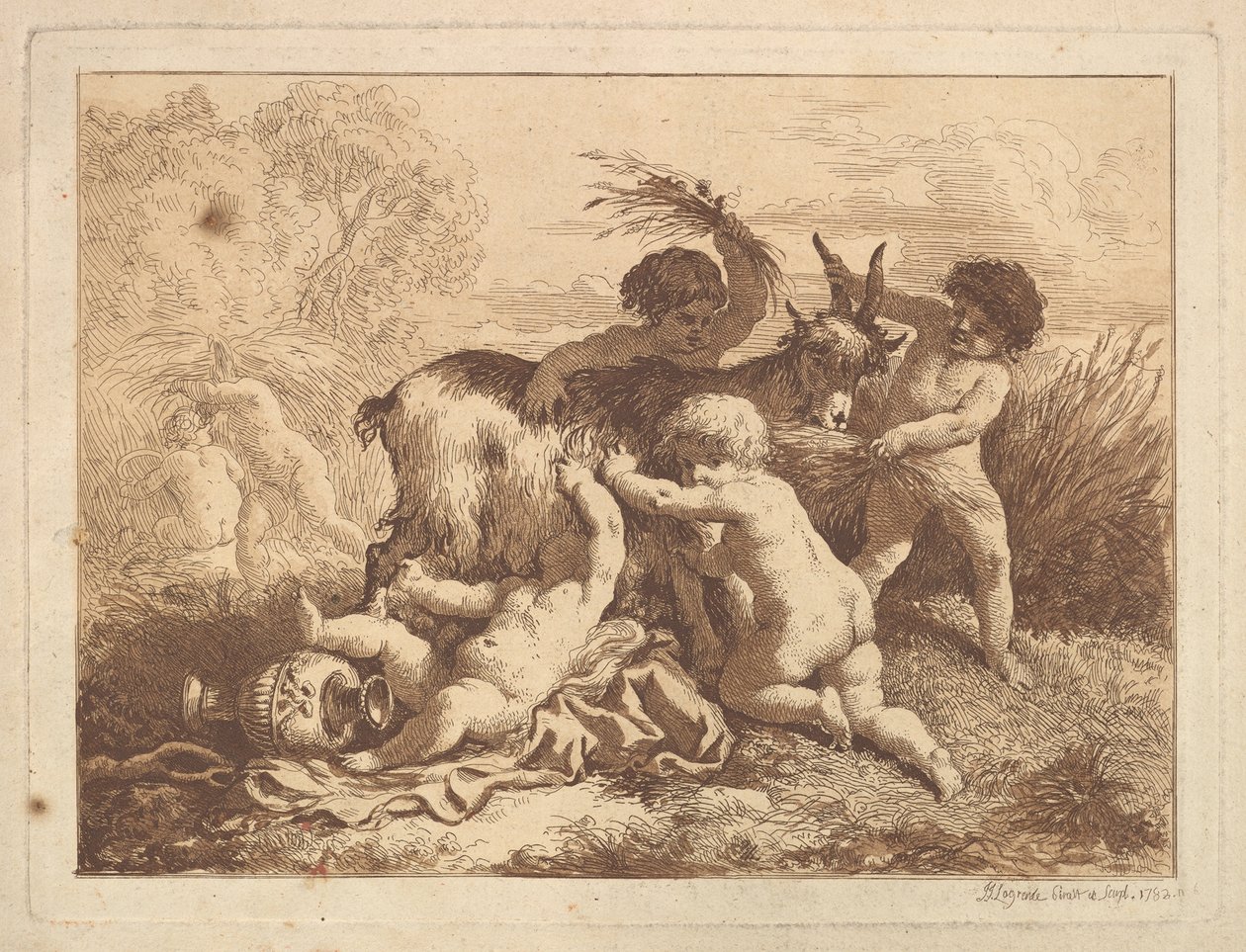 Les petits moissonneurs et la chevre The Young Harvesters and the Goat, in a album cont..., 1782. 作： ジャン・ジャック・ラグレニー