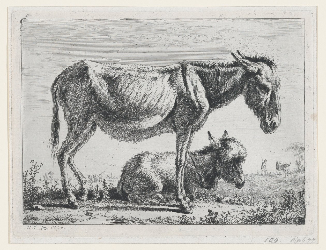 ジェニーと子馬、1797 年。 作： ジャン・ジャック・ド・ボワシュー