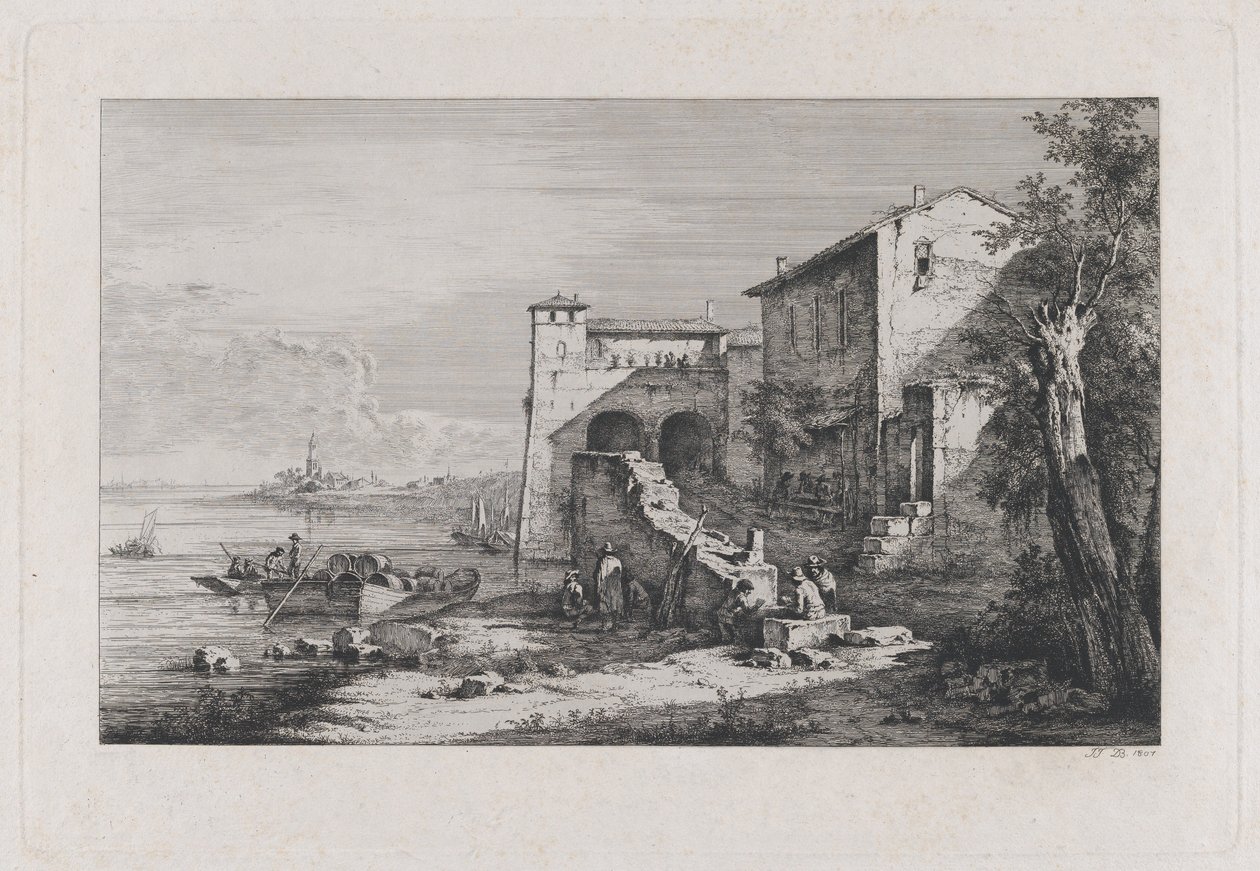 1807年、ローマの旧税関の眺め。 作： ジャン・ジャック・ド・ボワシュー